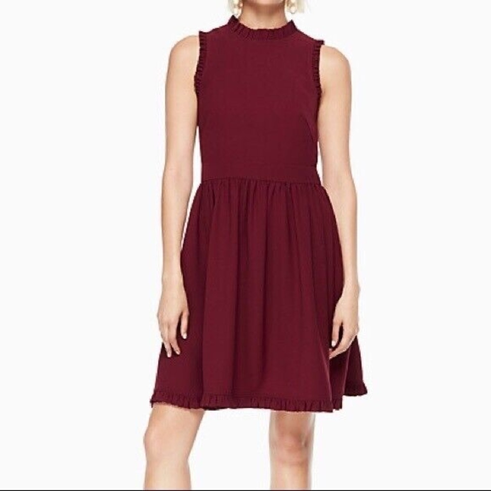 Elegant Kate Spade Burgundy Sleeveless Dress Size M